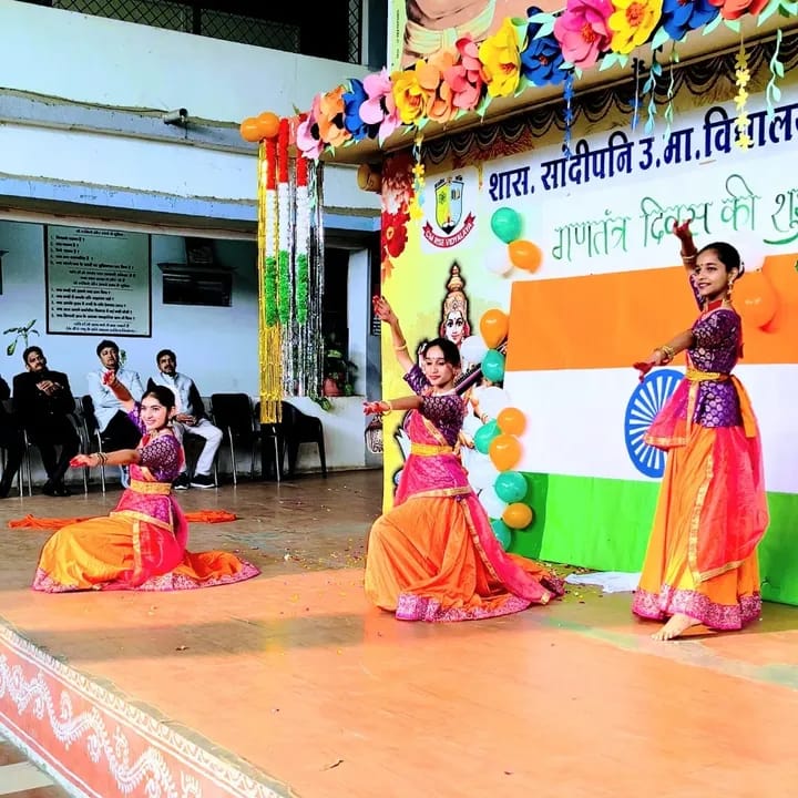 Students performing Kathak dance